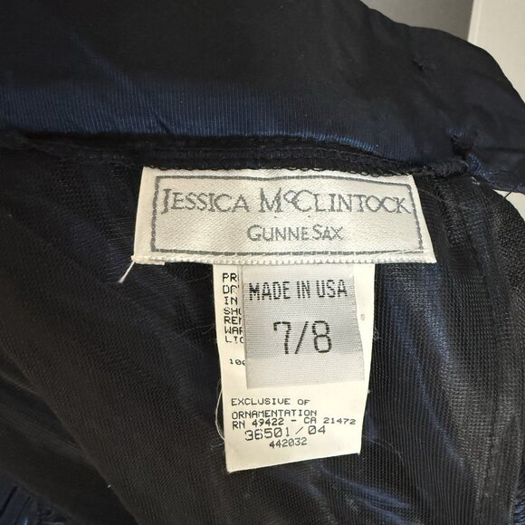 Vtg Jessica McClintock Gunne Sax Blue Taffeta Formal Maxi Skirt - Picture 11 of 11